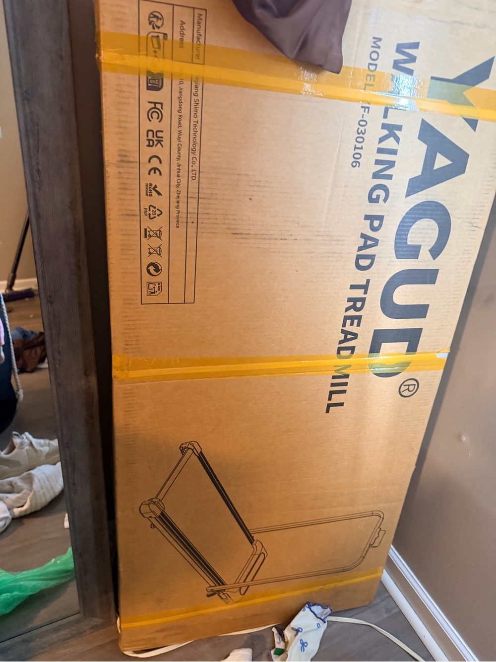 Yagudu Walking Pad Treadmill - Cardboard Box (Brown)